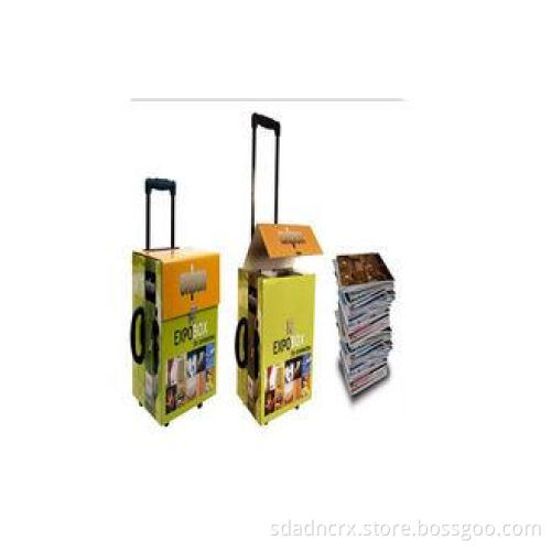 Colorful Paper Cardboard Trolley Case 2 Pulleys For Books D